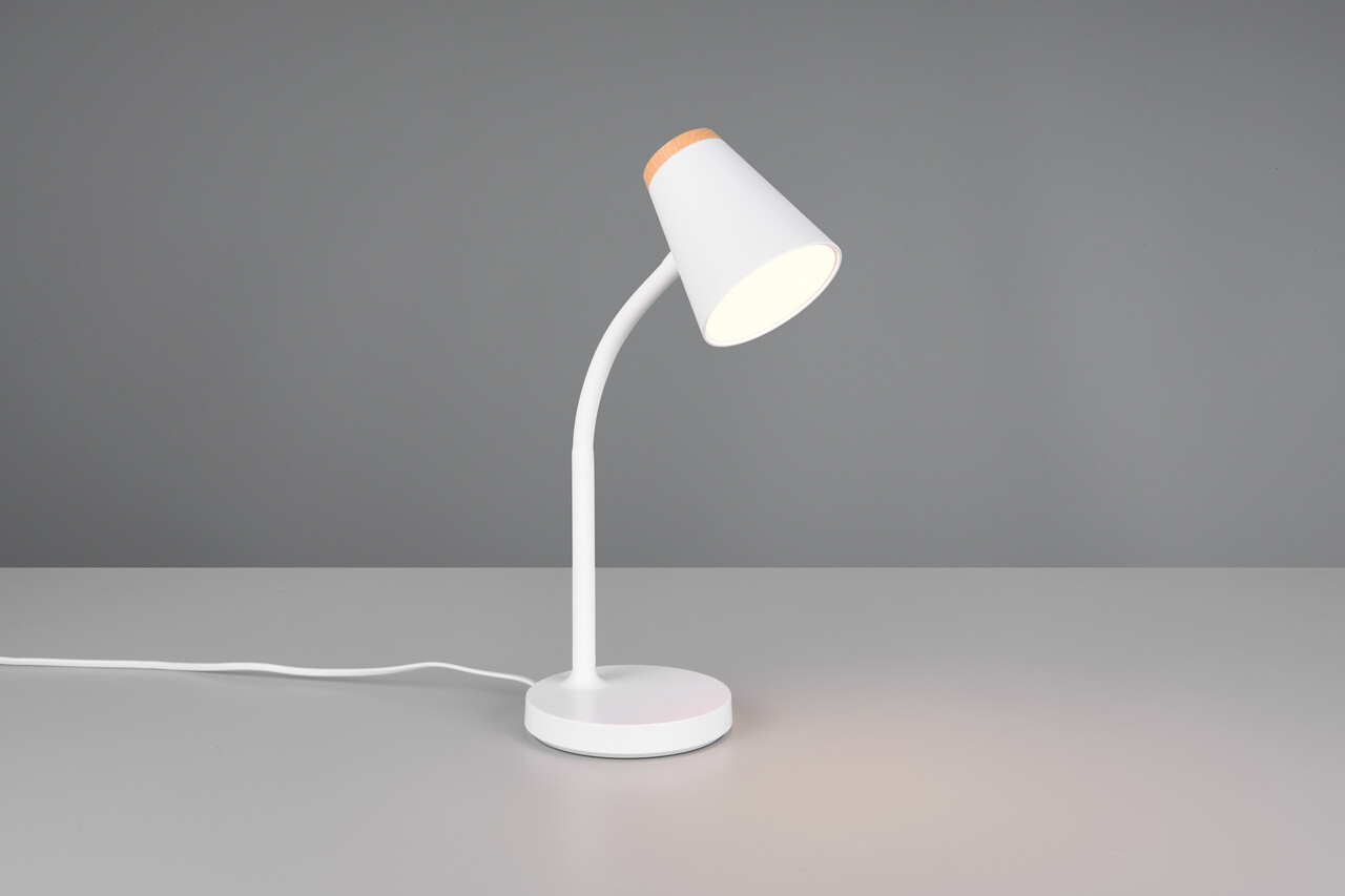 Lampa de masa Pongo, RL, 13x36 cm, 4.5W, 1x SMD, plastic, alb/natur - imagine 6
